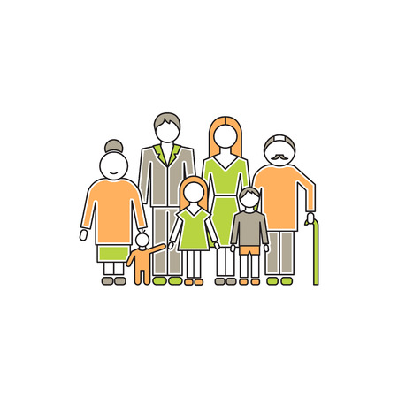 Big family line iconのイラスト素材