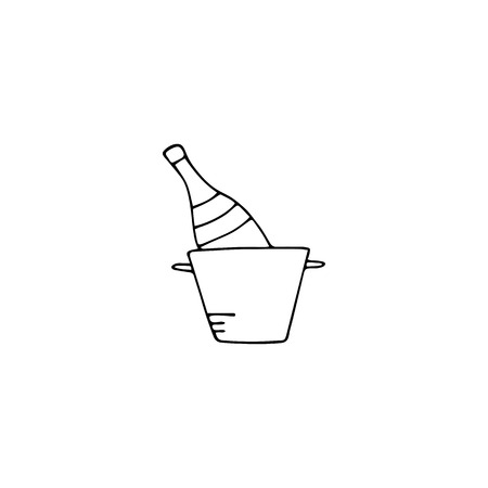 Bottle of champagne logo elementのイラスト素材