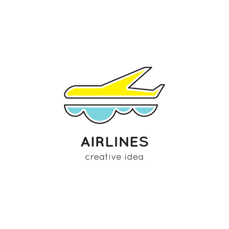 Airlines line logo template Vector illustration.のイラスト素材
