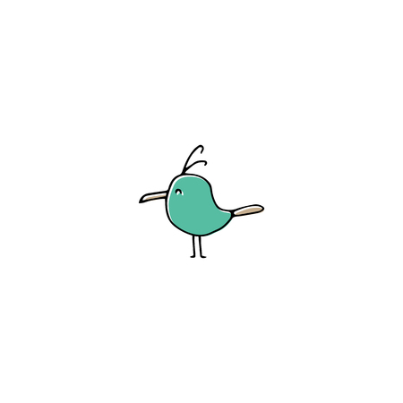 Vector hand drawn bird vector illustrationのイラスト素材