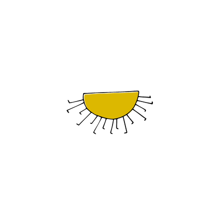 Hand drawn sun for kids illustrationの写真素材