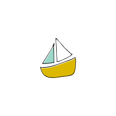 Vector hand drawn boatの写真素材
