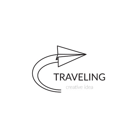 Airlines line logo template Vector illustration.のイラスト素材