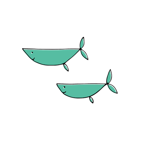 Vector hand drawn fishのイラスト素材