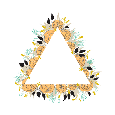 floral seaweed frameのイラスト素材