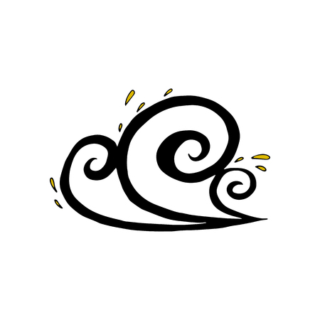 Vector hand drawn waves, ocean surf. For children fashion and stationery, nursery, scrapbooking, home decor and textile, surface design. Simple modern style. Part of a large sea creatures collection.のイラスト素材