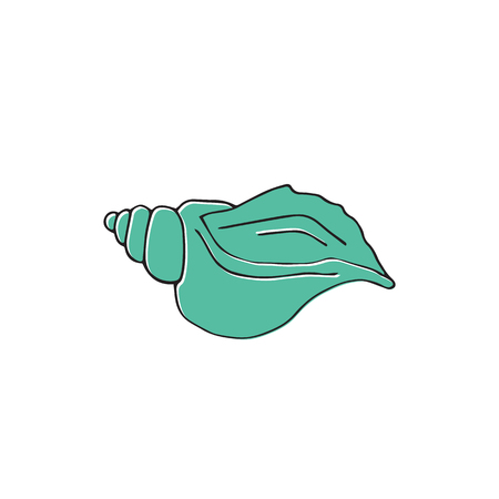 Vector hand drawn sea shell. Isolated individual object.のイラスト素材