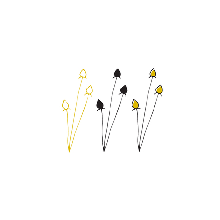 Vector hand drawn flowers. Isolated individual objects. Clipart for greeting cards, weddings, stationery, surface design, scrapbooking. Part of a large sea collection.のイラスト素材