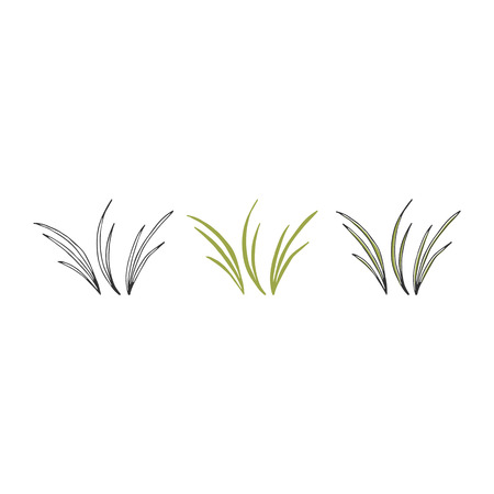 Hand drawn floral isolated objects, leaves. For greeting cards, weddings, stationery, surface design, scrapbooking. Cute hand drawn style. Part of a large floral collection.のイラスト素材