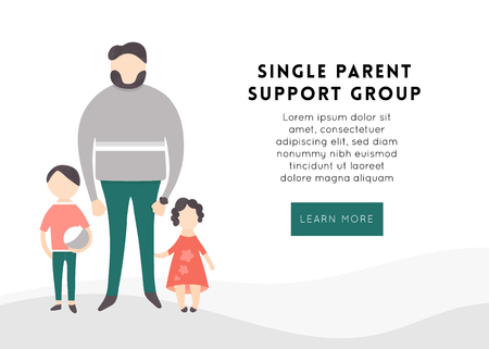 A happy family portrait. Vector flat people characters. Father and mother with their children isolated on white background.のイラスト素材