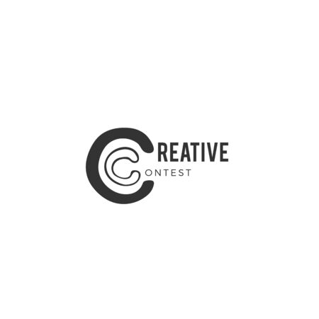 Creative contest. Vector hand drawn premade logo template. For business identity and branding, for blogs and websites.のイラスト素材