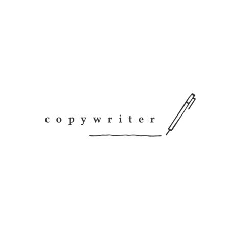 Writing, copywrite and publishing theme. Vector hand drawn logo template, a pen.のイラスト素材