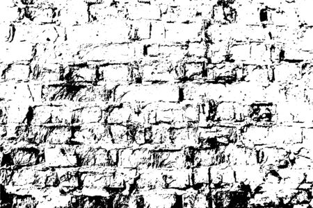 A grunge heavy texture, damaged old brick wall. Vector background illustration. Overlay illustration over any design to create depth and grungy effect. For posters, banners, retro and urban designs.のイラスト素材