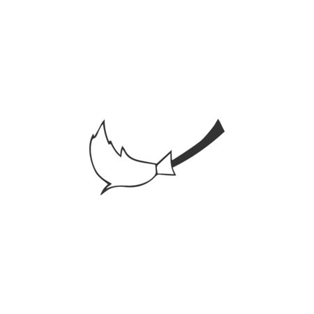 Vector hand drawn icon. A broom silhouette. Housekeeping and home cleaning theme.のイラスト素材