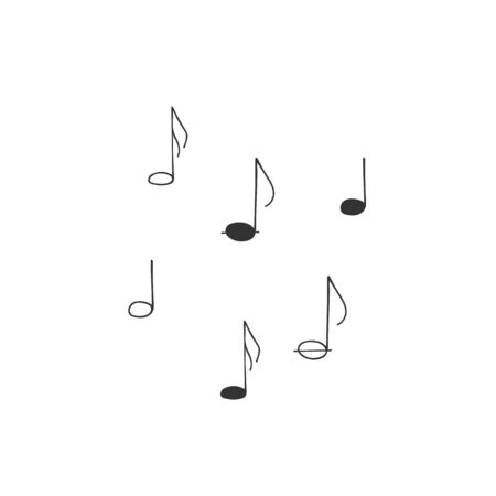 Vector hand drawn icons, notes. Music logo elements.のイラスト素材