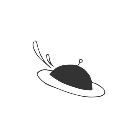 Cafe or restaurant delivery service   element. Vector hand drawn flying dish icon.のイラスト素材