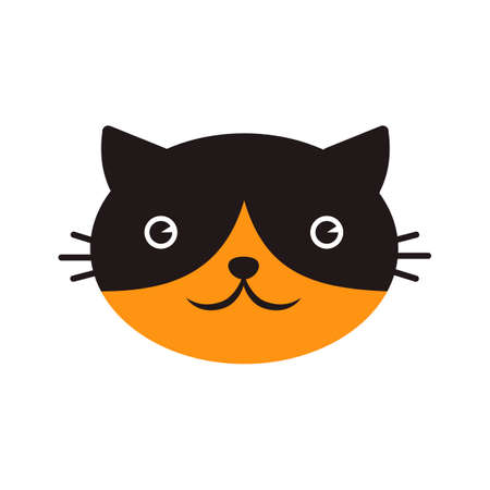 Cat Face Simple Image On A White Background. Orange Kitten.のイラスト素材