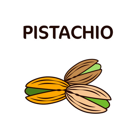 Pistachios Nuts On A White Background. Pistachio Pattern. Nuts Food For Vegetarians.のイラスト素材