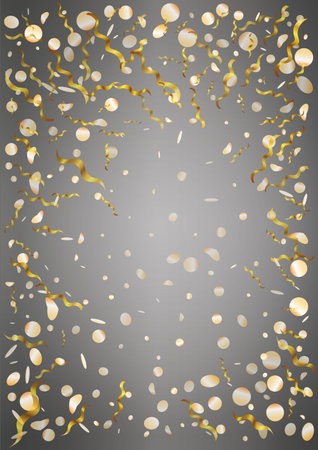 Golden confetti on a gray background EPS 10の写真素材