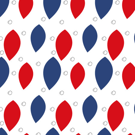 Seamless pattern with red and blue leavesのイラスト素材