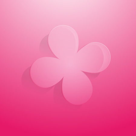 Sakura glass flower on pink background with shadowのイラスト素材