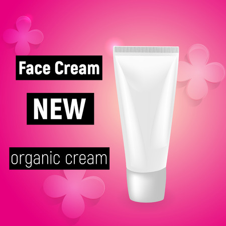Face cream and contained in white cosmetic jar, pink background, 3d illustrationのイラスト素材