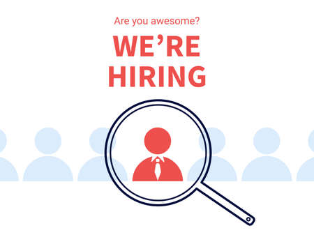 Minimal hiring lens employee, job magnifyingのイラスト素材