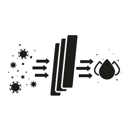 The step of the filter layer, dust, smoke, dirt.のイラスト素材