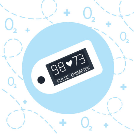Pulse oximeter top view, illustration in flat styleのイラスト素材