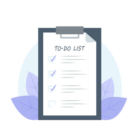 To-do list on tablet in flat styleのイラスト素材