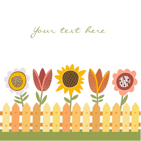 Country background with flowersのイラスト素材