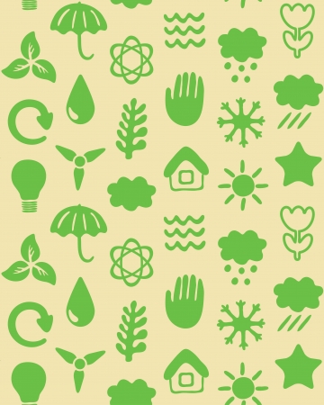 seamless pattern with eco iconsのイラスト素材