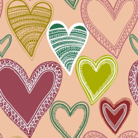 Colorful seamless heart patternのイラスト素材