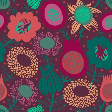 Colorful seamless floral patternのイラスト素材