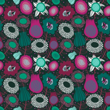 Colorful seamless floral patternのイラスト素材