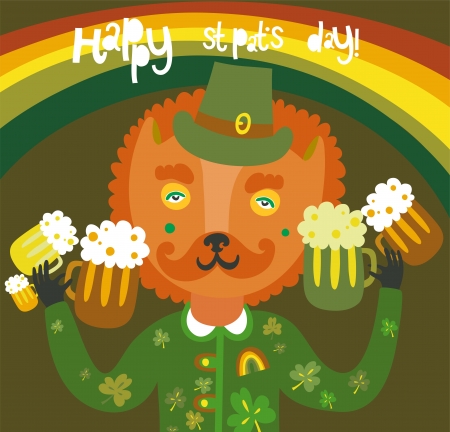 Cute St Patrick s day background with catのイラスト素材
