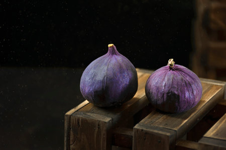 figs on a wooden box