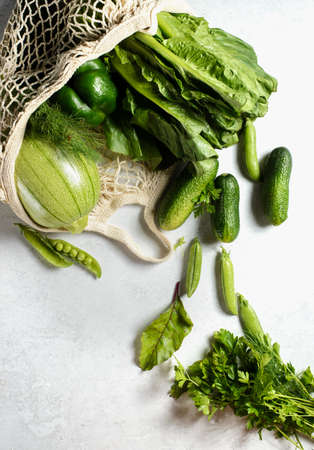 organic vegetables-zucchini, cucumbers, peppers, carrots on a light background. high quality photoの写真素材