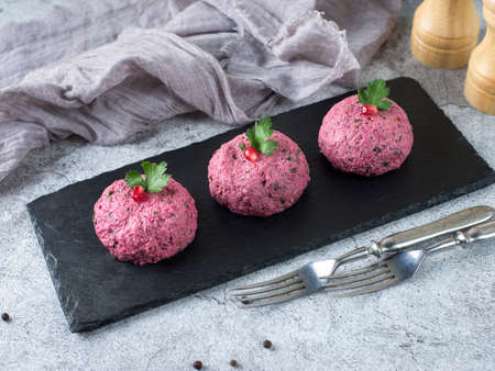 spinach beetroot pkhali assorted georgian cuisine. high quality photoの写真素材