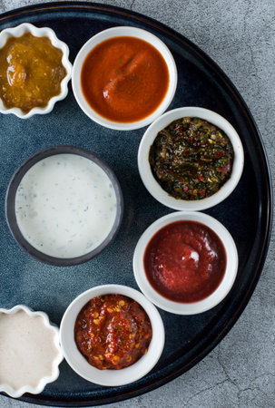 assorted sauces georgian cuisine. high quality photoの写真素材