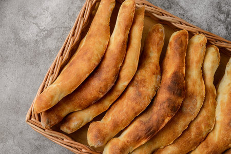 georgian flatbread from the oven. high quality photo