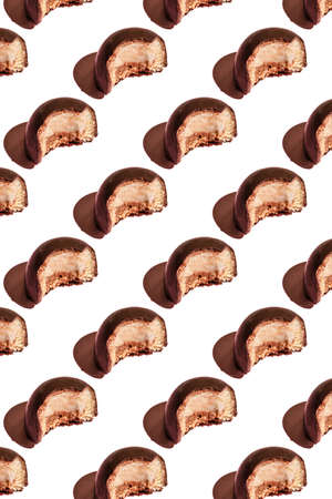 the bitten-off chocolate candy. high quality photoの写真素材