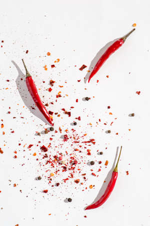 ground pepper on a white background. high quality photoの写真素材