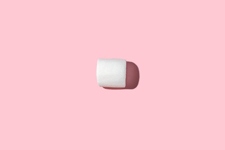 marshmallow on a pink backgroundの写真素材