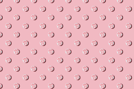 marshmallow pattern on pink background