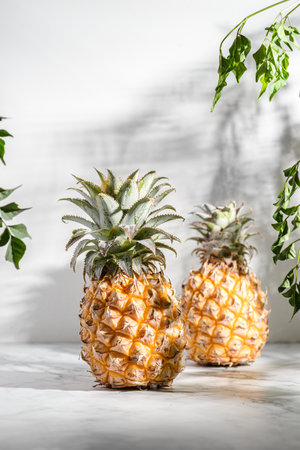 pineapple on a light table. high quality photoの写真素材