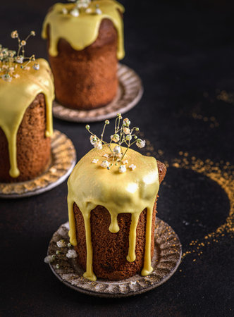 easter cake on a dark background. high quality photo