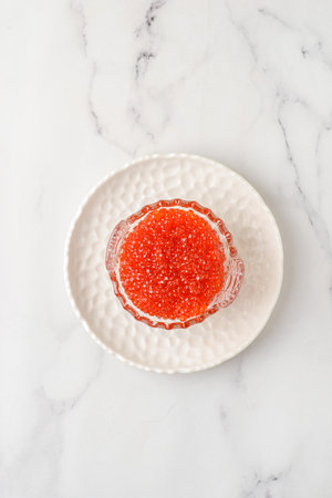 red caviar in the caviar bowl. High quality photoの写真素材