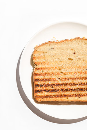 grilled toast on a white plate. High quality photoの写真素材