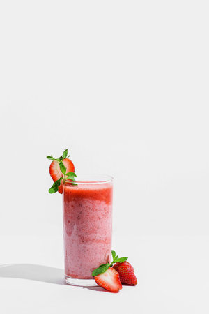 smoothies with strawberries and milk. High quality photoの写真素材